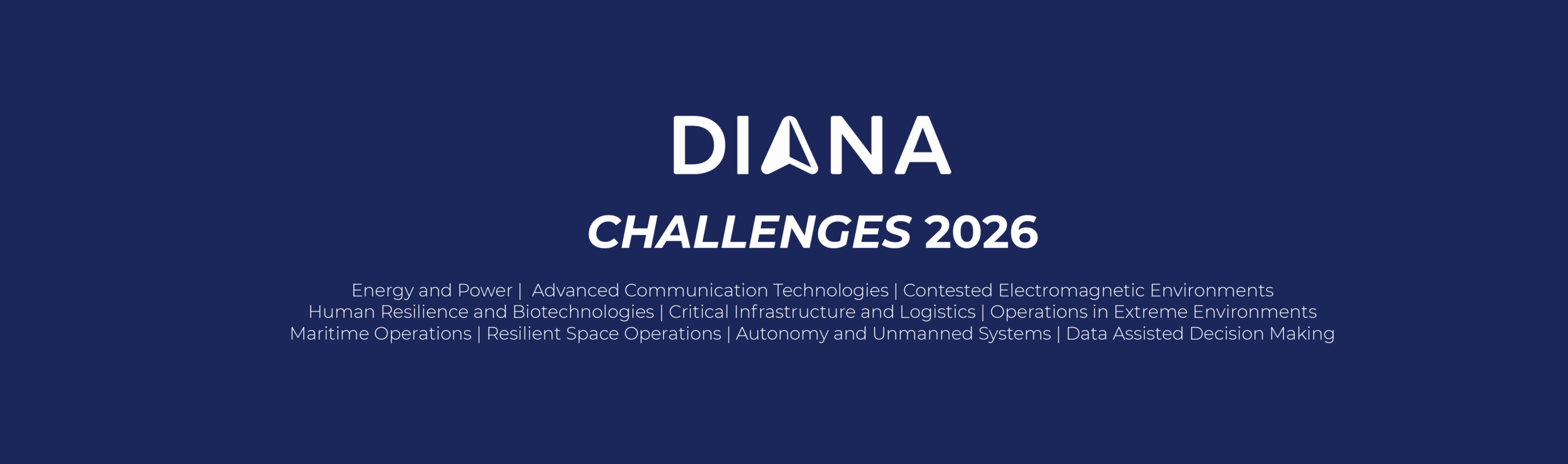 NATO DIANA Challenges 2026 NATO DIANA Challenges 2026